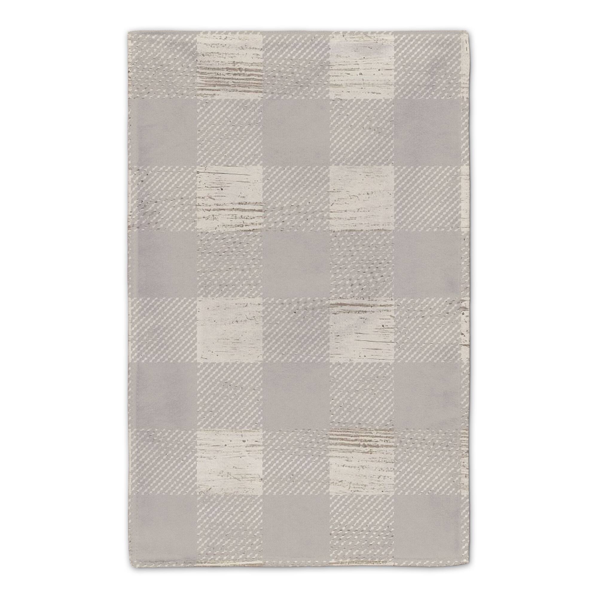 Our Cozy Kitchen Gray Check Tea Towel - Set of 2